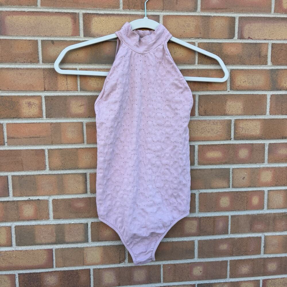 Intimately Free People Womens XS/S Light Pink Stretchy High Neck Bodysuit